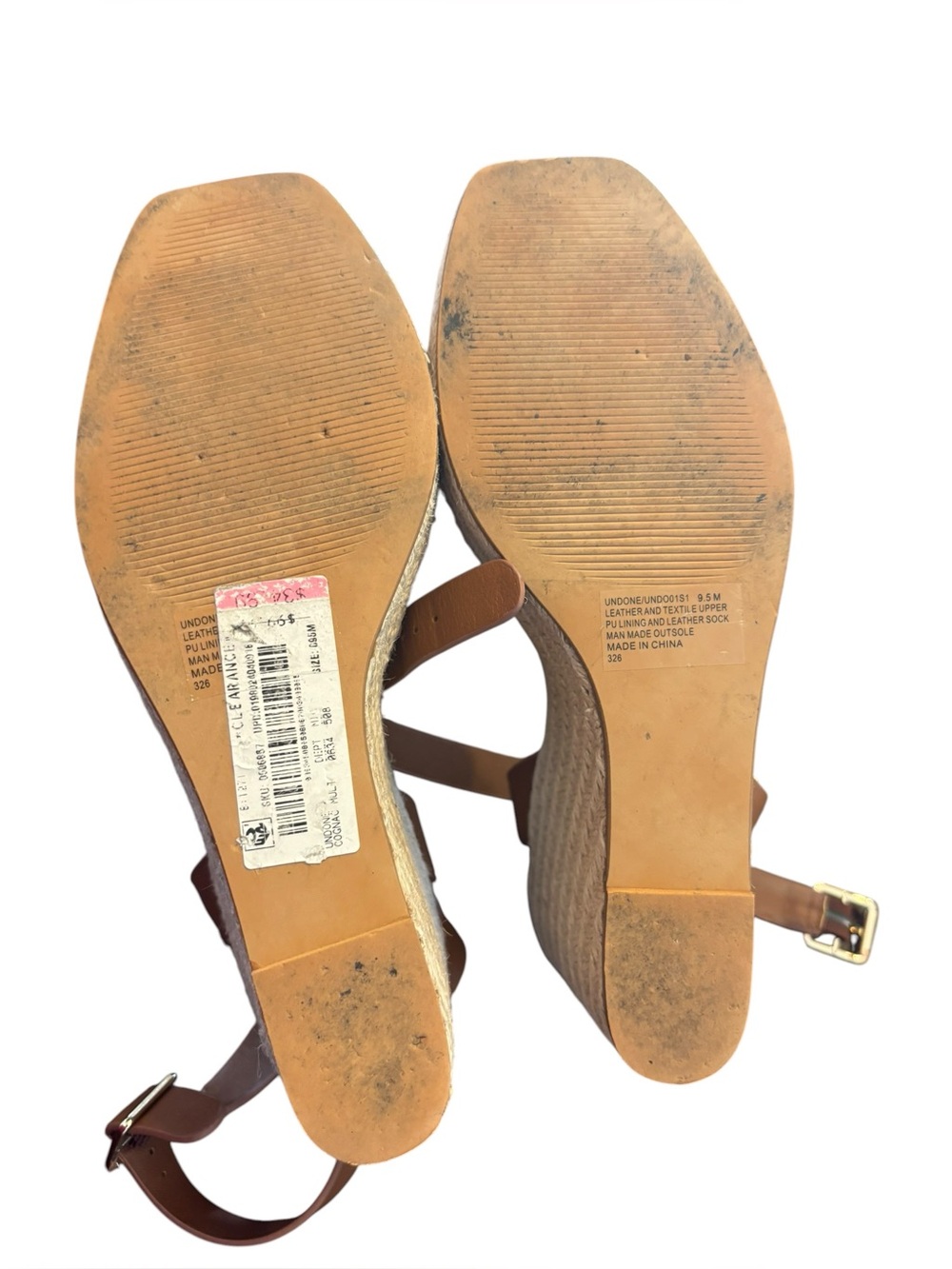 Steve Madden Women's Brown Strappy Wedge Jute Platform Sandals Size 9.5 - Picture 4 of 6